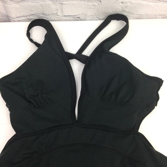 Cupshe + Jojo Fletcher Women's Black Deep V Neck High Cut One Piece Swimwear L - Picture 3 of 10